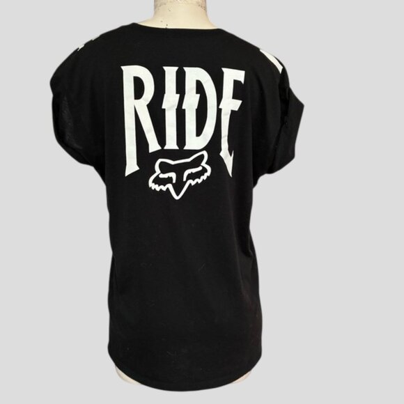 Fox Racing Women's T-Shirt Rolled Sleeves Size Medium - Picture 2 of 9